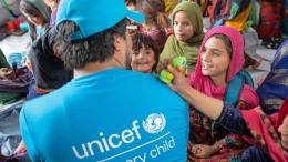 File image of a UNICEF staff